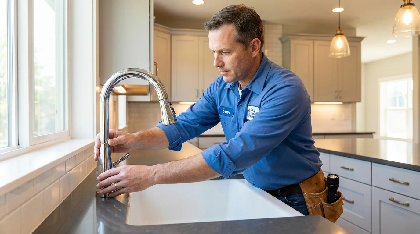 Kitchen faucet installation by Johns Plumbing LLC in Pekin